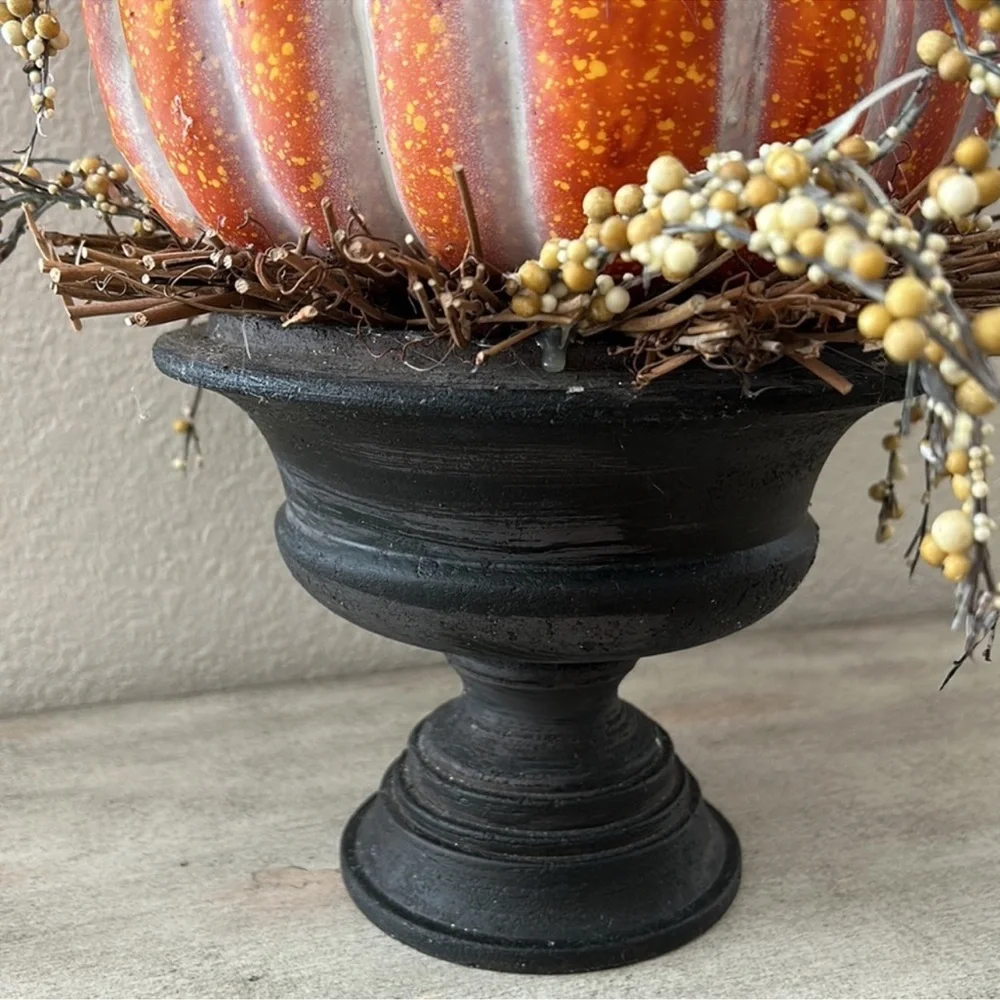 Fall Harvest Autumn Rustic Farmhouse Stacked Pumpkin Topiary